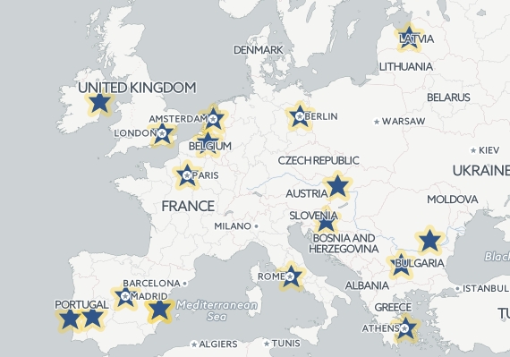 Startup Europe Awards Map
